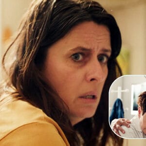 una en détresse, visage marqué par la peur, tandis que Babeth et Patrick sont bouleversés