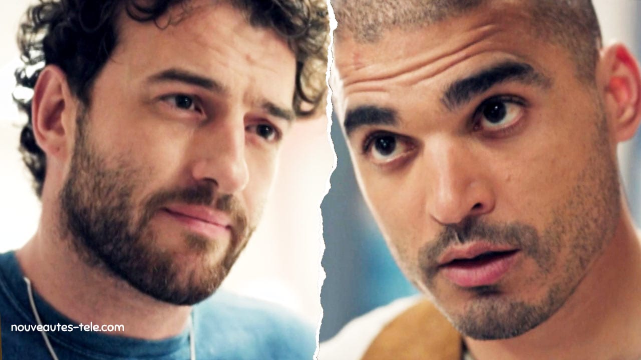 Samuel et Idriss échangent un regard tendu dans Plus belle la vie, l’un dissimule un lourd secret, l’autre hésite à le trahir